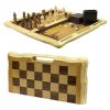 Настольный набор из 2 игр (шахматы, нарды) в фигурном деревянном кейсе с ручкой