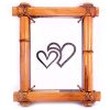 Панно зеркальное в бамбуке с иероглифом "Два сердца"